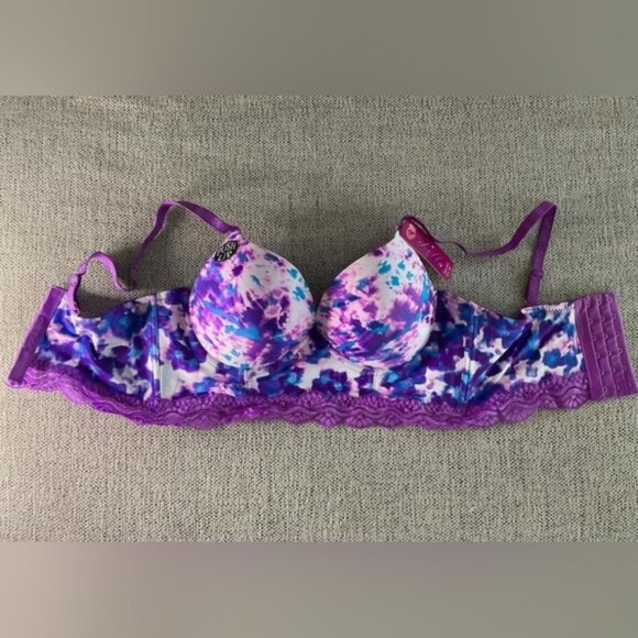 Purple Full Coverage Halter Bra - Picture 2 of 4